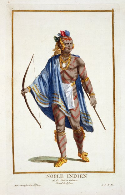 Ein edler Indianer aus der Ottawa-Nation, 1780 von Pierre Duflos